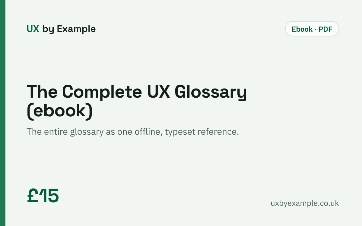 The Complete UX Glossary (ebook) cover