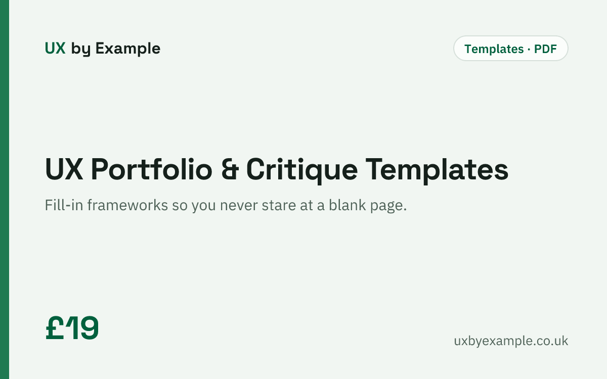 UX Portfolio & Critique Templates cover